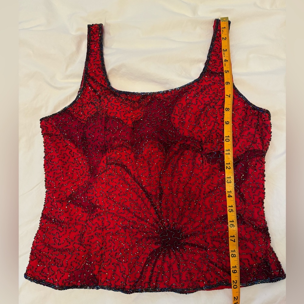 Sean Collection Vintage Red Beaded Jacket - Tank set - Picture 11 of 16